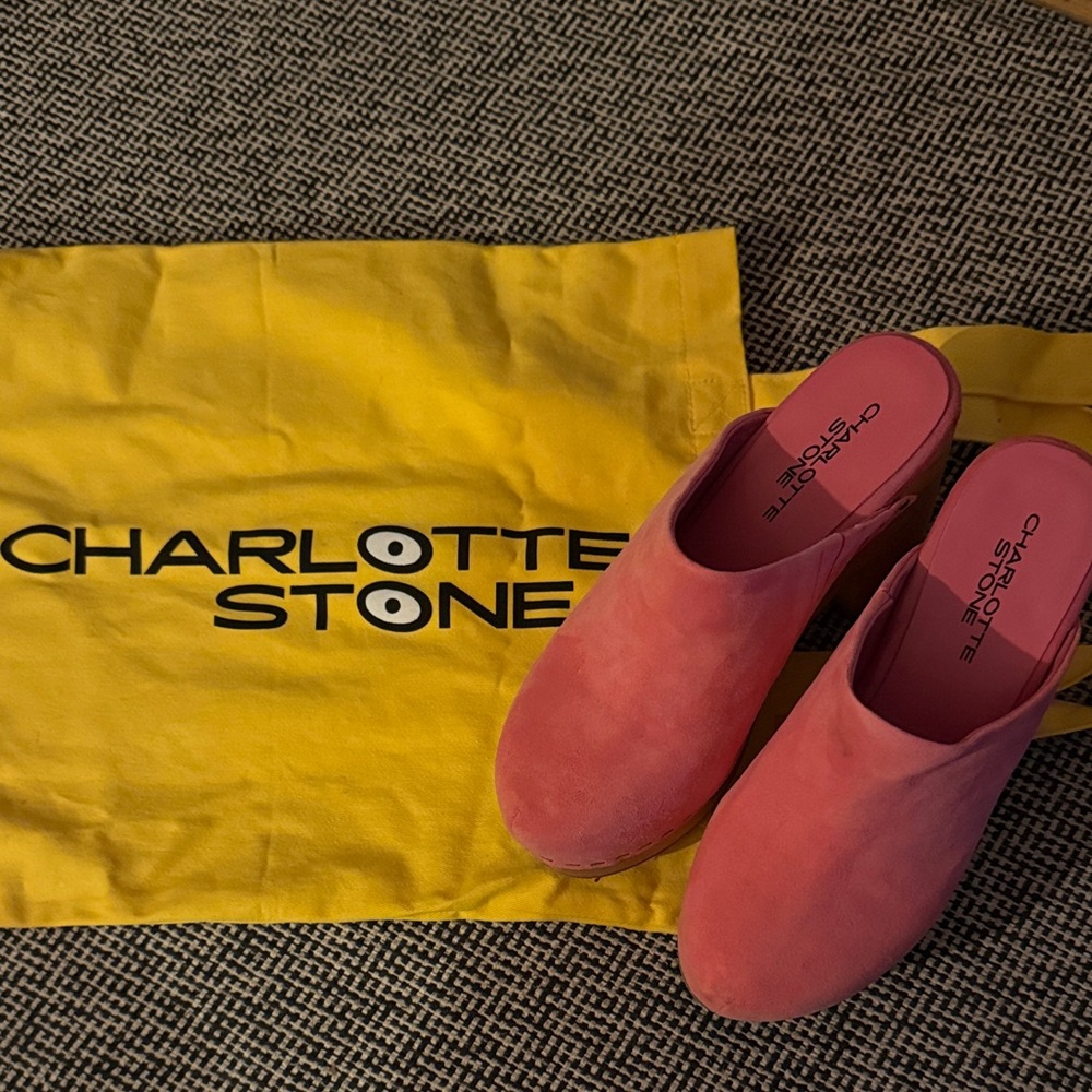 Charlotte Stone Pink Mules/ Size 6/ Barely used
